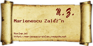 Marienescu Zalán névjegykártya